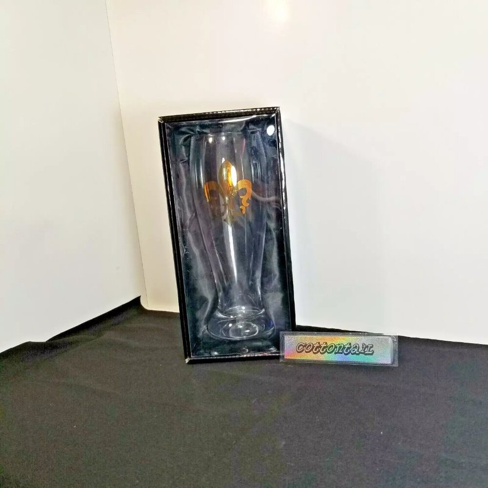 CKK Home Decor Fleur de Lis Pilsner Glass - Gift Boxed -PRE-OWNED - NEW